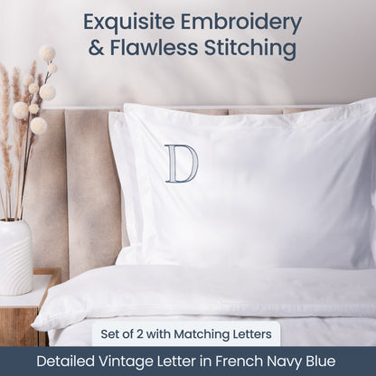 Monogrammed Pillow Shams (Set of 2) - D