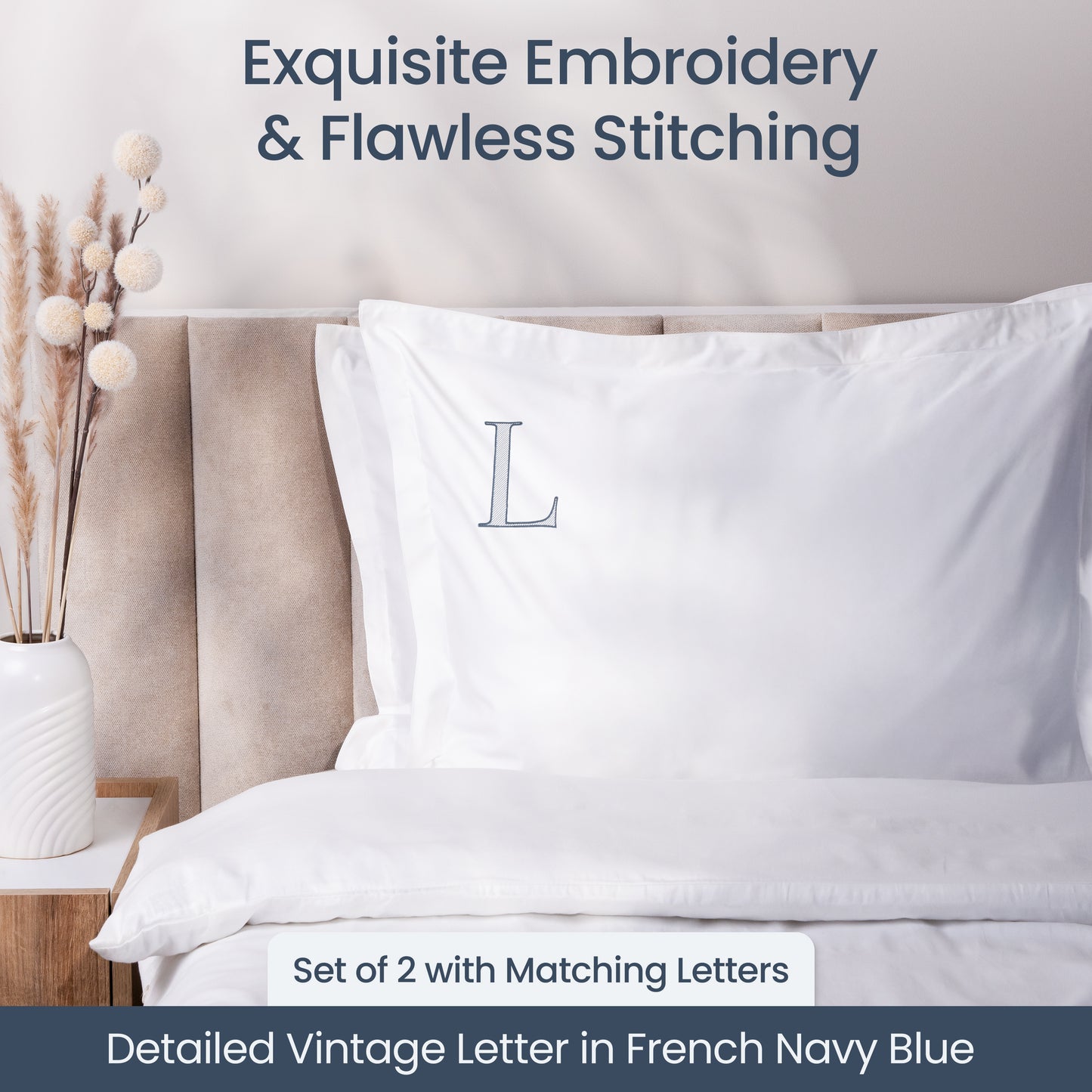 Monogrammed Pillow Shams (Set of 2) - L