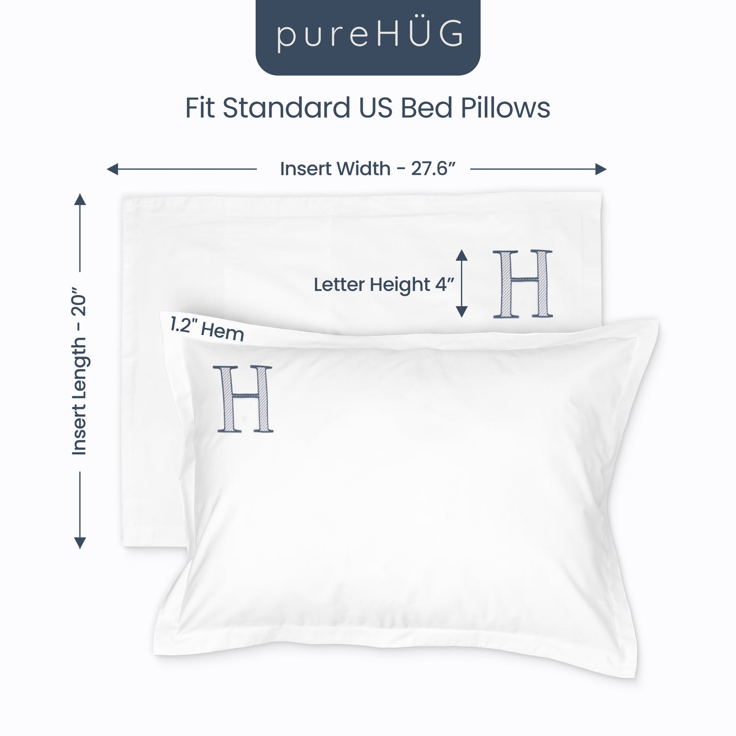 Monogrammed Pillow Shams (Set of 2) - H